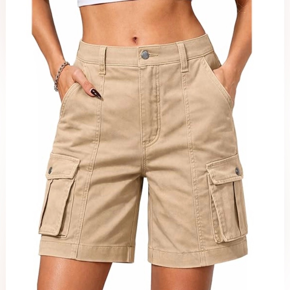🔵GAP LINEN BLEND CARGO TAN SHORTS